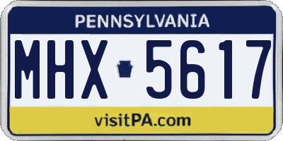 PA license plate MHX5617