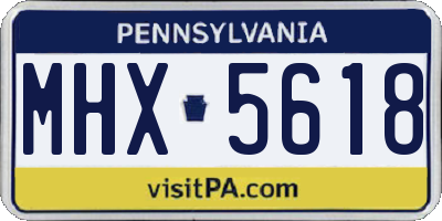 PA license plate MHX5618