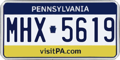 PA license plate MHX5619