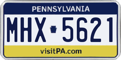 PA license plate MHX5621