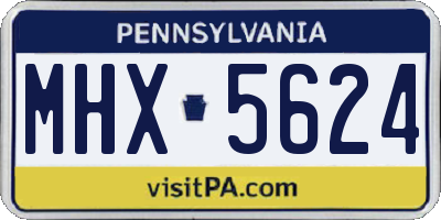 PA license plate MHX5624