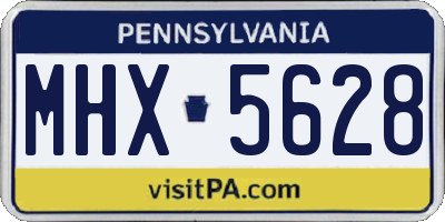 PA license plate MHX5628