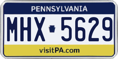 PA license plate MHX5629
