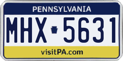 PA license plate MHX5631