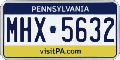 PA license plate MHX5632