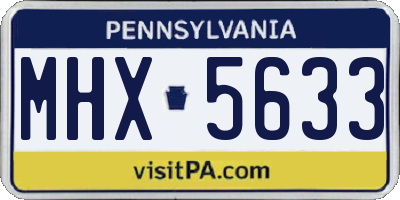 PA license plate MHX5633