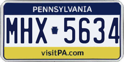 PA license plate MHX5634