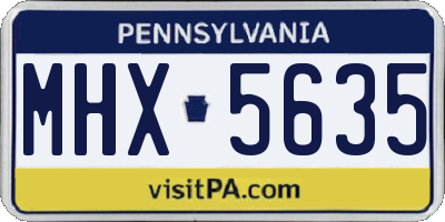 PA license plate MHX5635