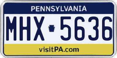 PA license plate MHX5636