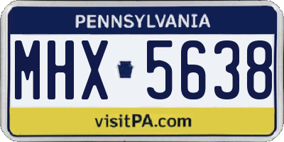 PA license plate MHX5638