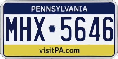 PA license plate MHX5646