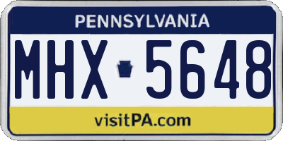 PA license plate MHX5648