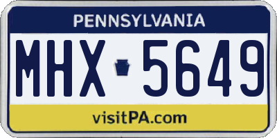 PA license plate MHX5649