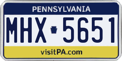 PA license plate MHX5651