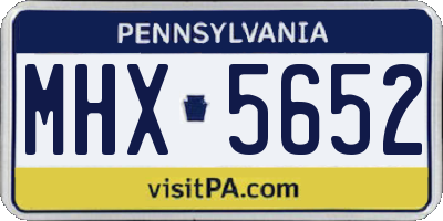 PA license plate MHX5652