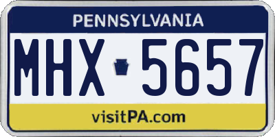 PA license plate MHX5657
