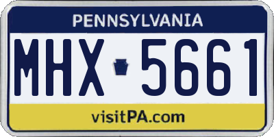 PA license plate MHX5661