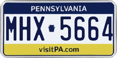 PA license plate MHX5664