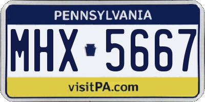 PA license plate MHX5667
