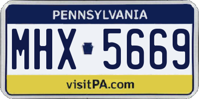 PA license plate MHX5669