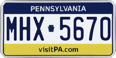 PA license plate MHX5670