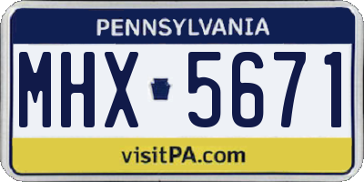 PA license plate MHX5671