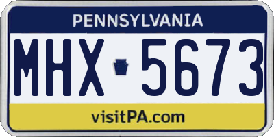 PA license plate MHX5673
