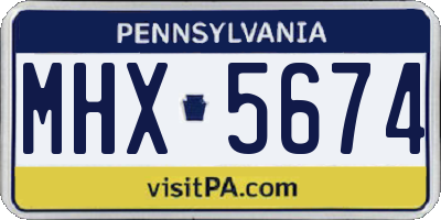 PA license plate MHX5674