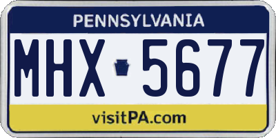PA license plate MHX5677