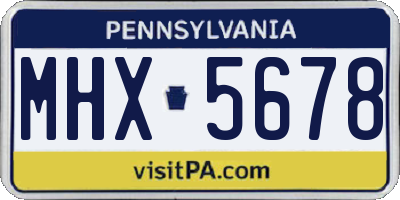 PA license plate MHX5678