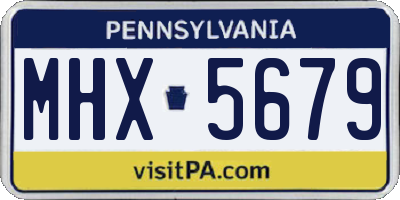 PA license plate MHX5679