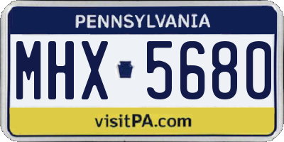 PA license plate MHX5680