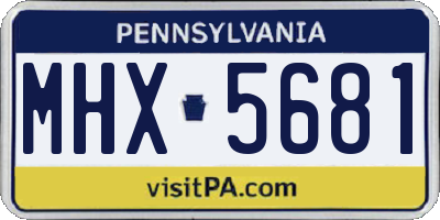 PA license plate MHX5681