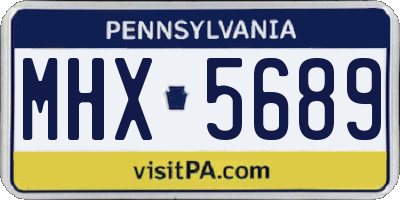 PA license plate MHX5689
