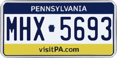 PA license plate MHX5693