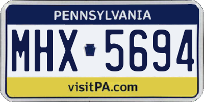 PA license plate MHX5694