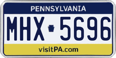 PA license plate MHX5696
