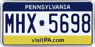 PA license plate MHX5698