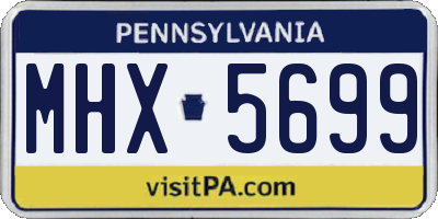PA license plate MHX5699