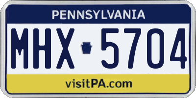 PA license plate MHX5704