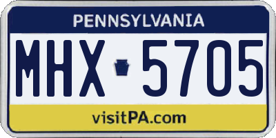 PA license plate MHX5705
