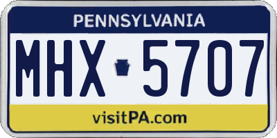 PA license plate MHX5707