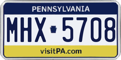 PA license plate MHX5708