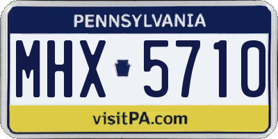 PA license plate MHX5710