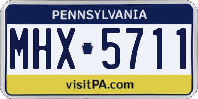 PA license plate MHX5711