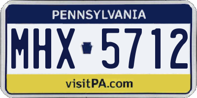 PA license plate MHX5712