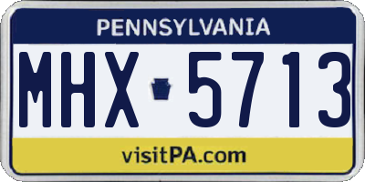 PA license plate MHX5713