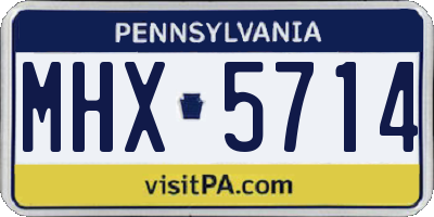 PA license plate MHX5714