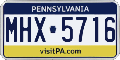PA license plate MHX5716