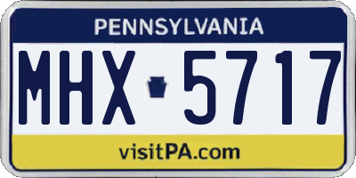 PA license plate MHX5717
